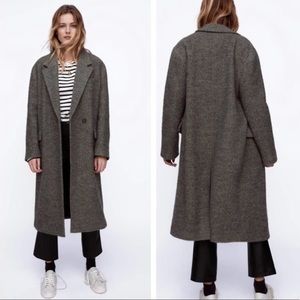 NWT ZARA Oversized Wool Blend Coat S